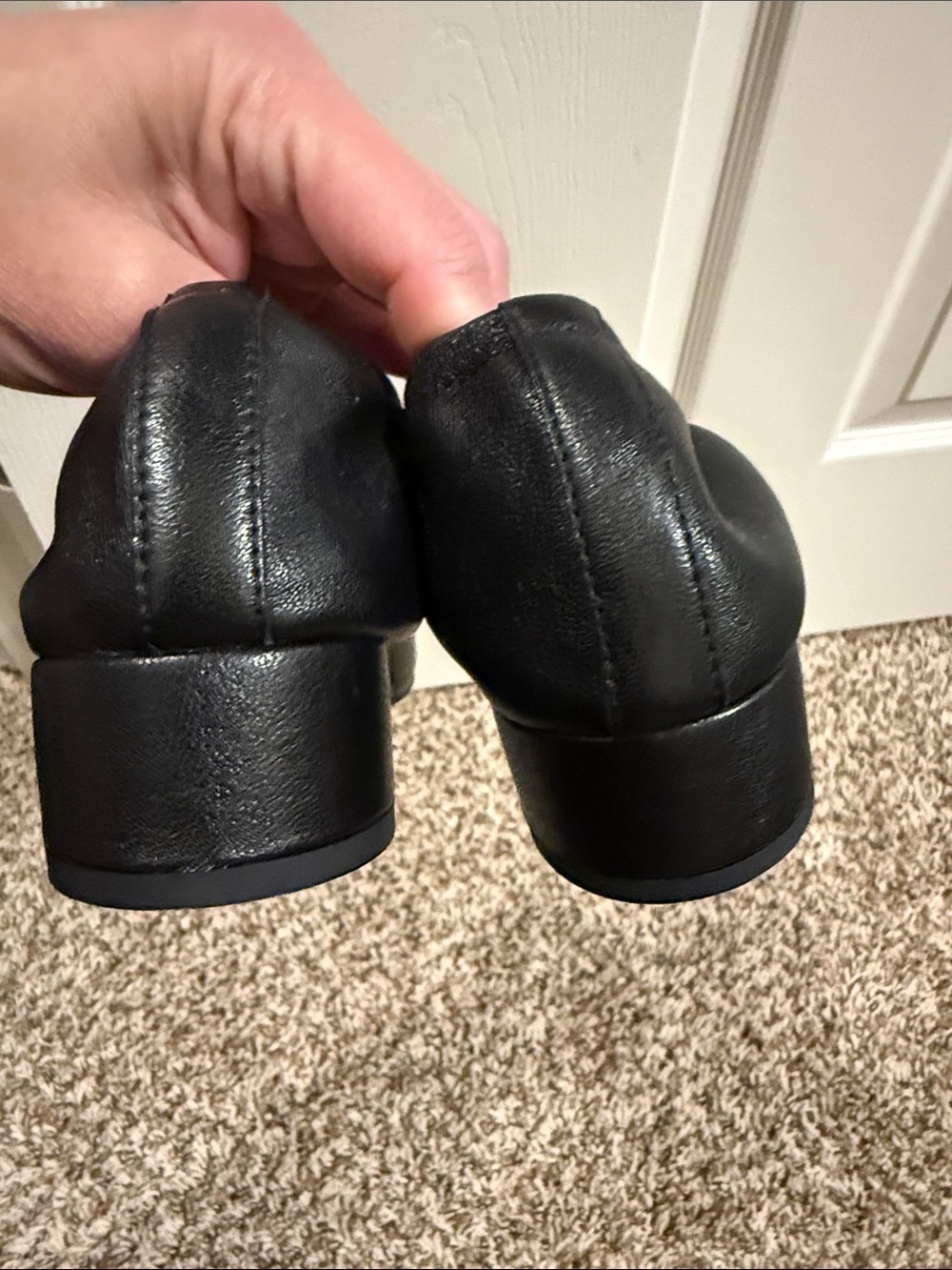 STEVE MADDEN CYRA BLACK LEATHER TABI SHOES - Picture 4 of 6
